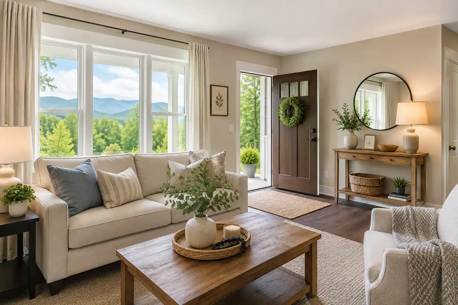 Sunlit Modern Farmhouse Living Room